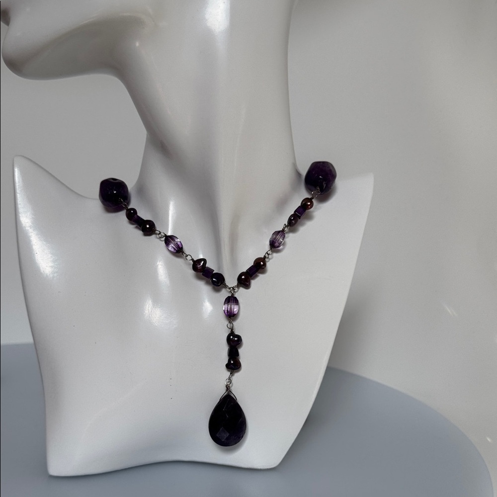 ESPINOSA 925 sterling silver Design Real amethyst stones Necklace​​​​​​